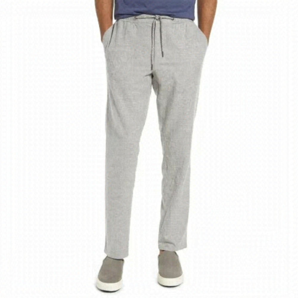 NORDSTROM BNWT Slim Fit pant Linen cotton blend Trousers sz 2XL drawstring